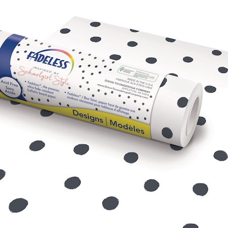 Fadeless Schoolgirl Style Bulletin Board Paper, 48in. x 50ft. Roll, BFF Painted Dots P0040085
